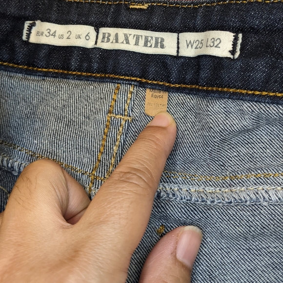 3/$25 TopShop Baxter Moto Straight Leg Dark Wash Jeans size 26x32 - Picture 12 of 15